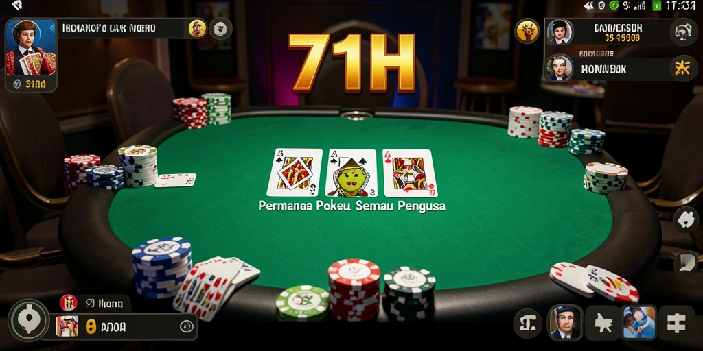 Screenshot tampilan gameplay seru di 71H untuk Poker.