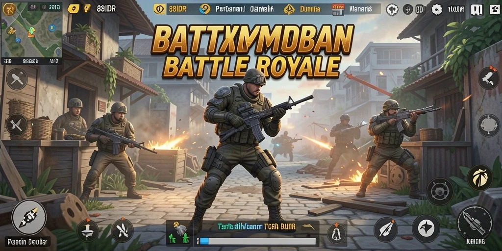 Screenshot gameplay 88IDR yang mendebarkan dalam pertempuran Battle Royale.