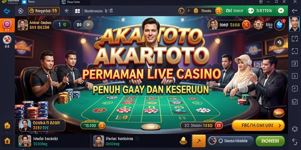 Tampilan gameplay AKARTOTO yang menampilkan dealer langsung dan suasana Live Casino.