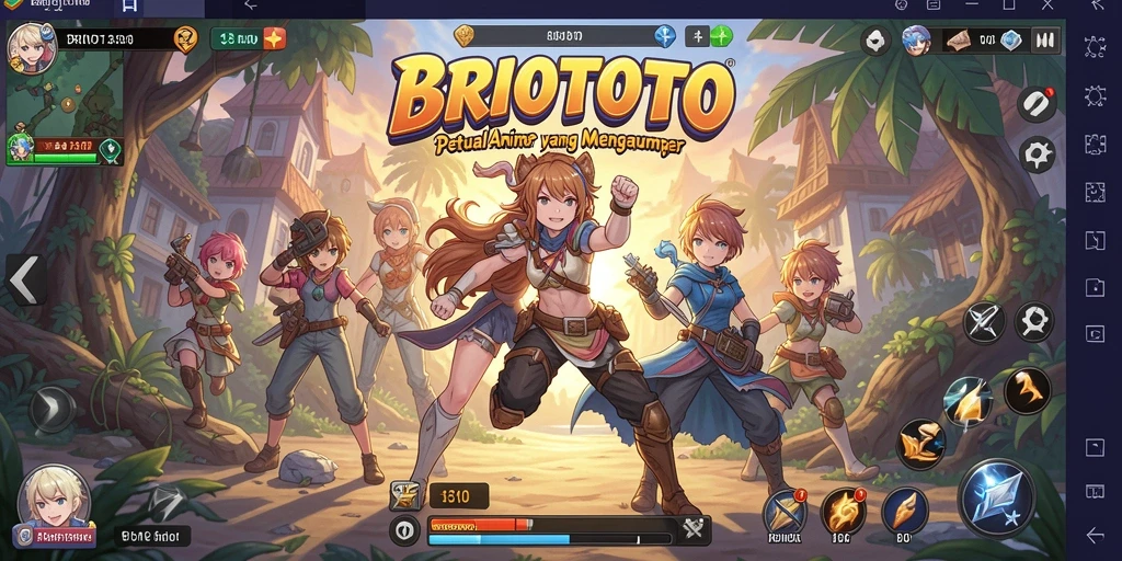 Tampilan gameplay <strong>BRIOTOTO</strong> yang imersif dengan aksi karakter Anime.