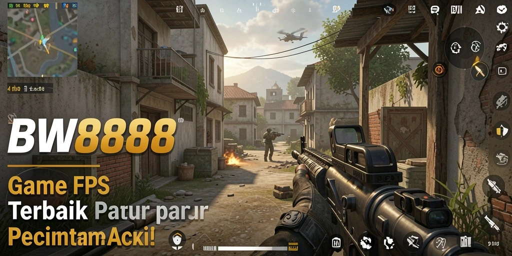 Screenshot utama BW888 menunjukkan aksi menembak yang mendebarkan.