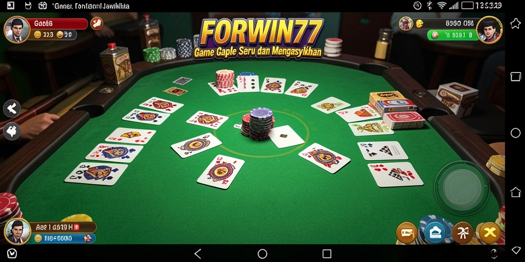 Tampilan gameplay Gaple di FORWIN77 yang menarik dan interaktif.