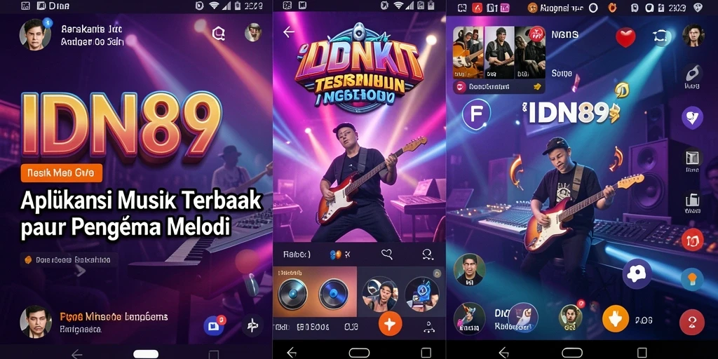 Tangkapan layar IDN89 menampilkan fitur karaoke yang meriah.