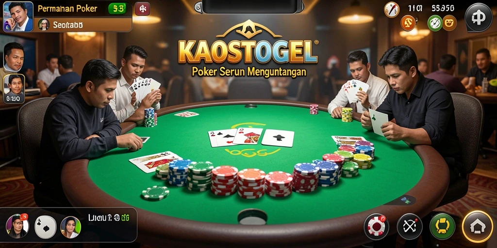 Tampilan gameplay KAOSTOGEL yang menarik dalam permainan poker.