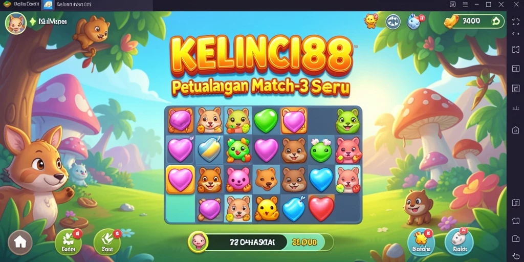 Screenshot gameplay KELINCI88 menunjukkan pencocokan item yang seru.