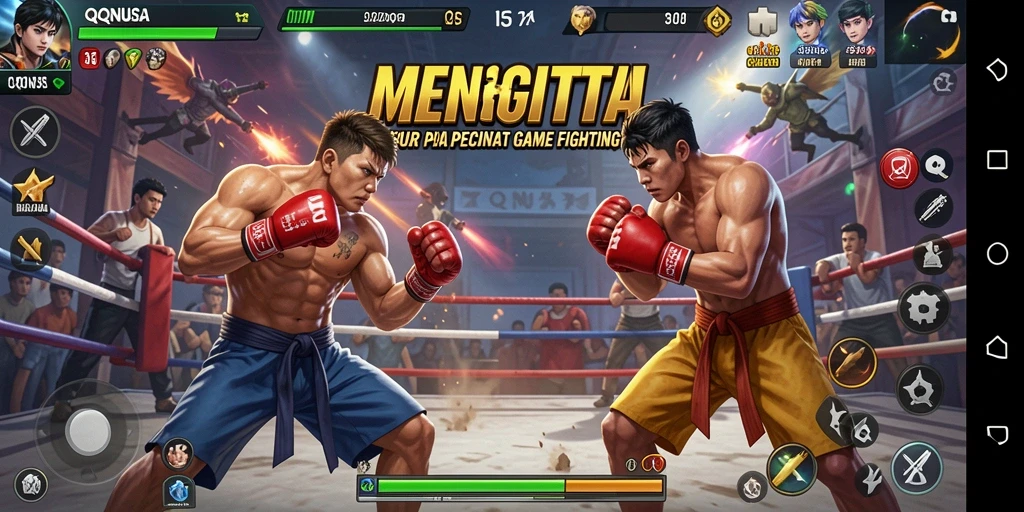 Tangkapan layar menampilkan pertarungan intens dalam QQNUSA.
