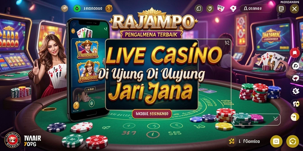 Tampilan gameplay menarik di RAJAMPO menunjukkan suasana Live Casino yang nyata.