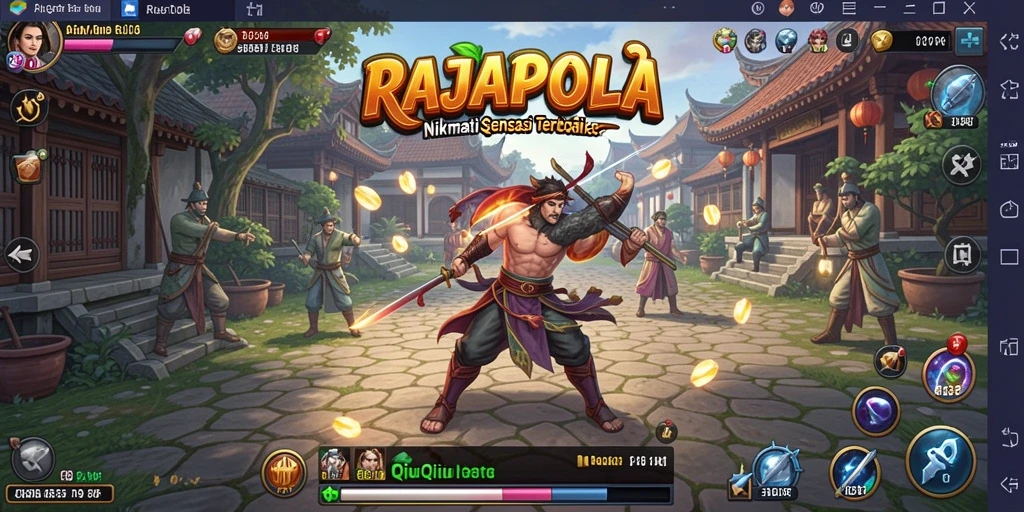 Tampilan seru dari gameplay RAJAPOLA dalam permainan QiuQiu.