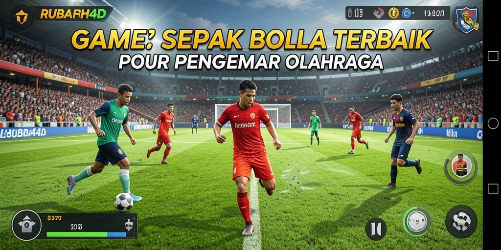 Tampilan gameplay RPG sepak bola yang menegangkan dan interaktif.