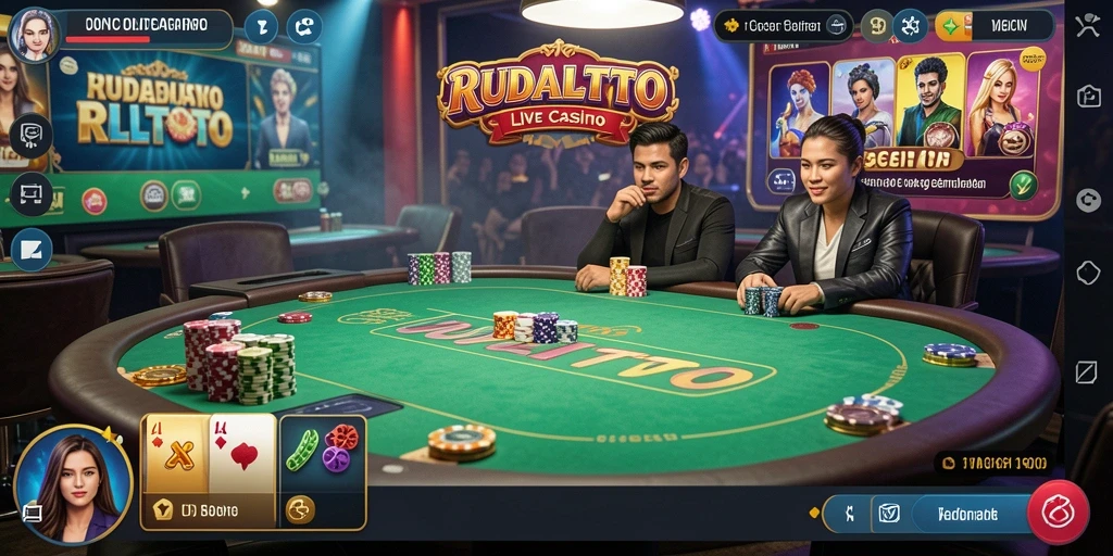 Tampilan utama gameplay RUDALTOTO dengan dealer profesional.