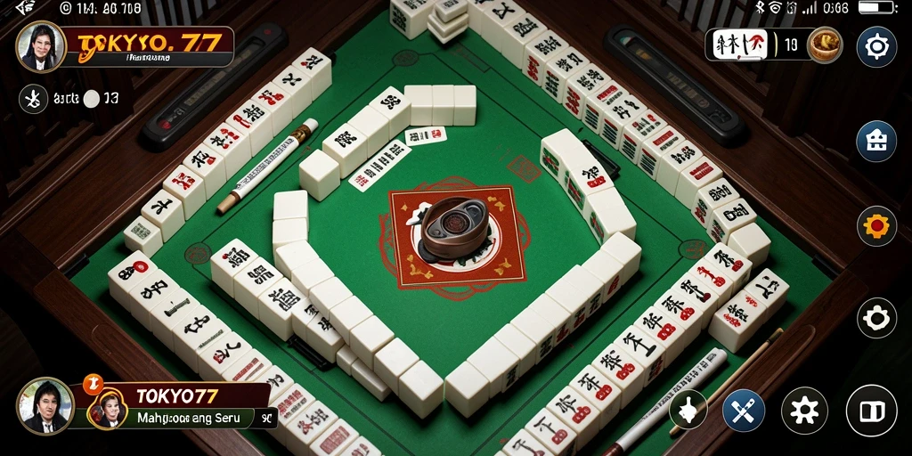 Tampilan gameplay menarik dari TOKYO77 yang menampilkan Mahjong.