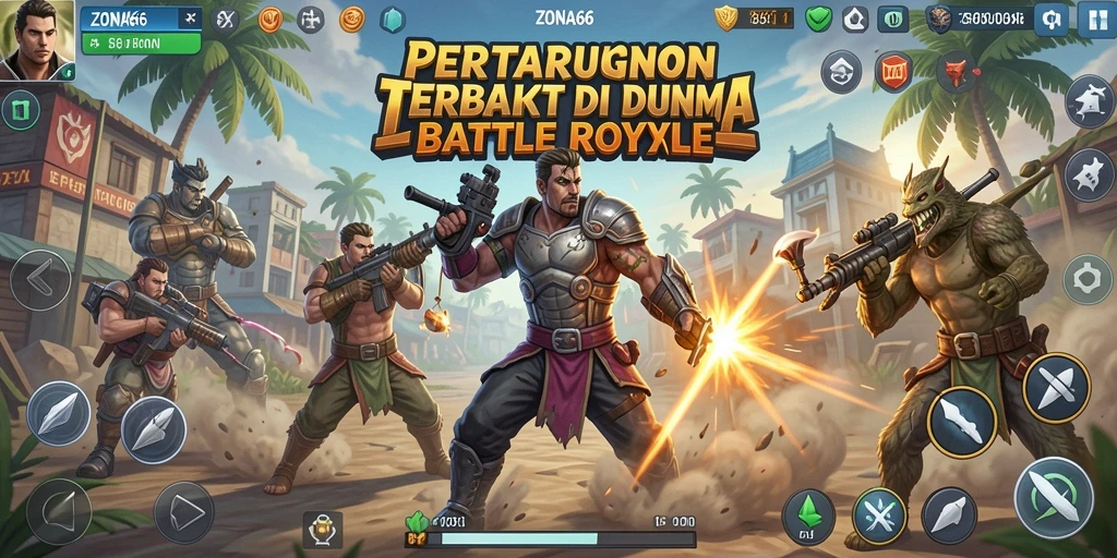Gameplay seru di ZONA66 saat pertempuran Battle Royale.